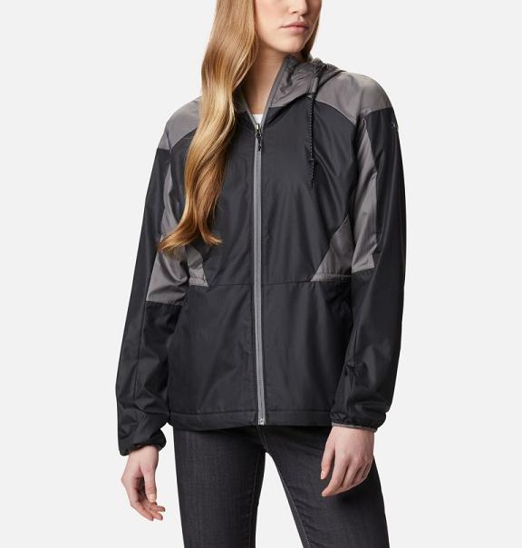 Columbia Side Hill Windbreaker Black Grey For Women's NZ42765 New Zealand